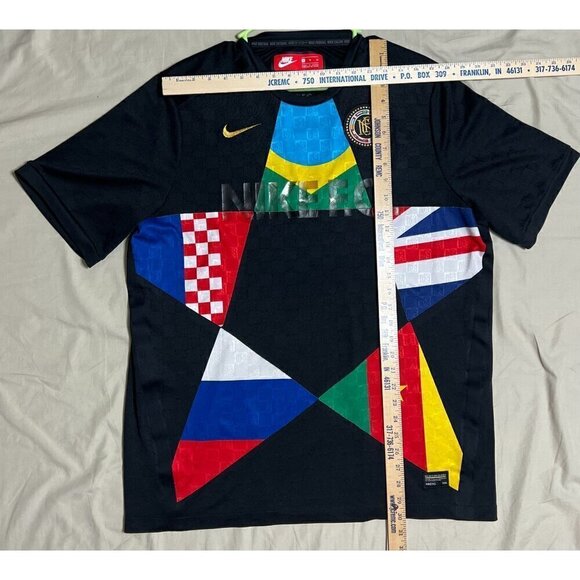 Nike FC International Men's Size XL Soccer Flag Jersey Short Sleeve T-Shirt - Picture 4 of 12